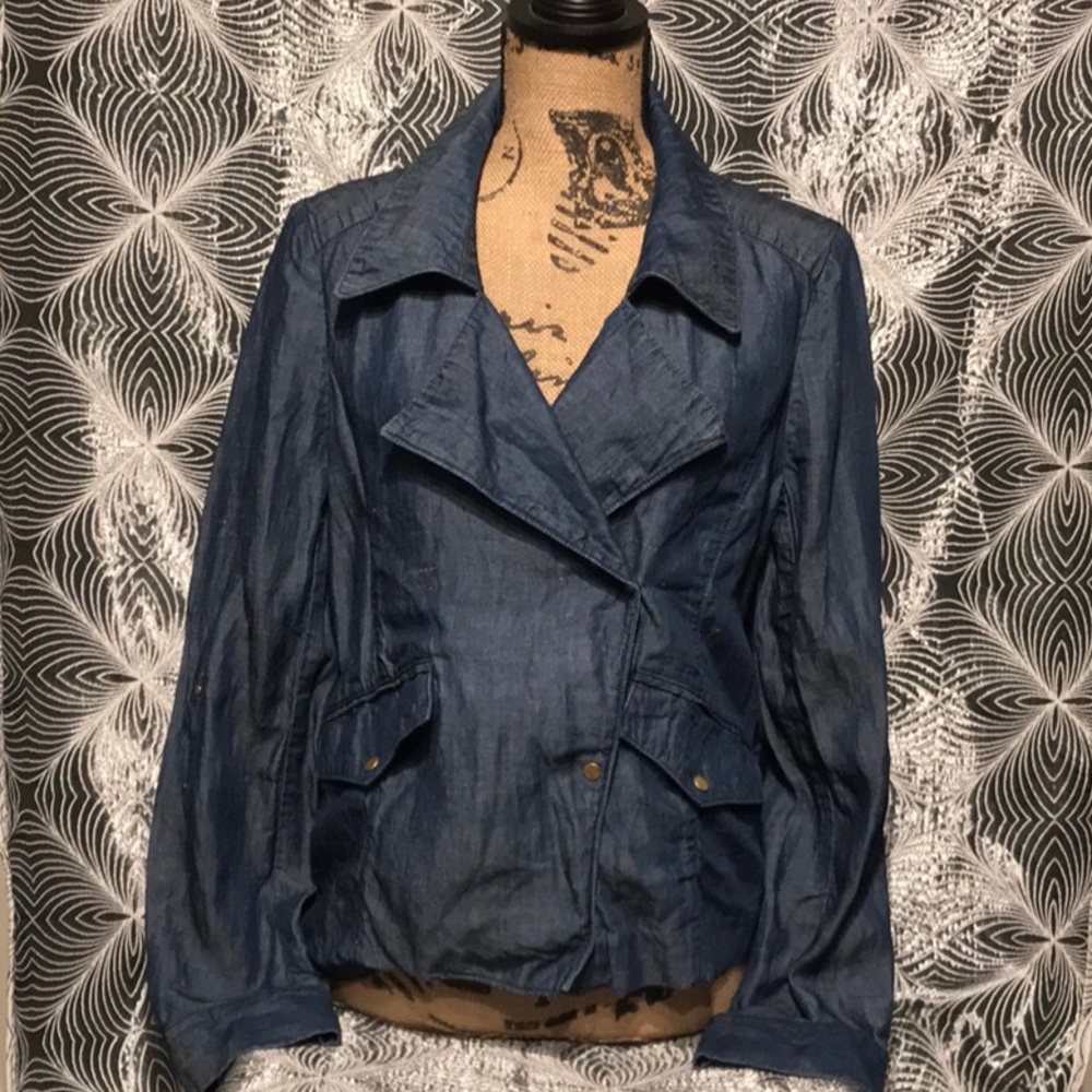 Ann Taylor Linen blend Trench Style Jacket